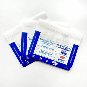 Vienkartiniai sterilizavimo vokai PRO STERIL 60x100 mm. 100 vnt. Skaidrūs + VIDINIAI INDIKATORIAI